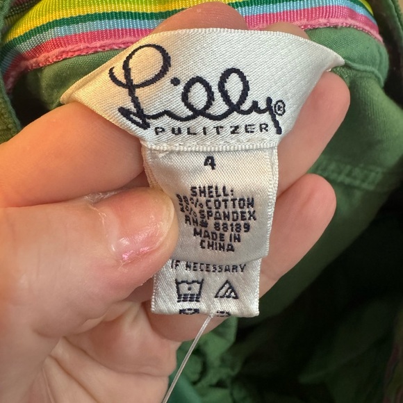 Vintage Lilly Pulitzer Green Corduroy Wide Leg  Pants - Picture 6 of 6